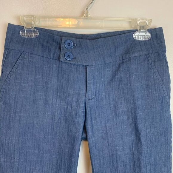 Mandee Solid Navy Blue Cotton Blend Stretchy Capri Bermuda Shorts Size 3 - Picture 3 of 8